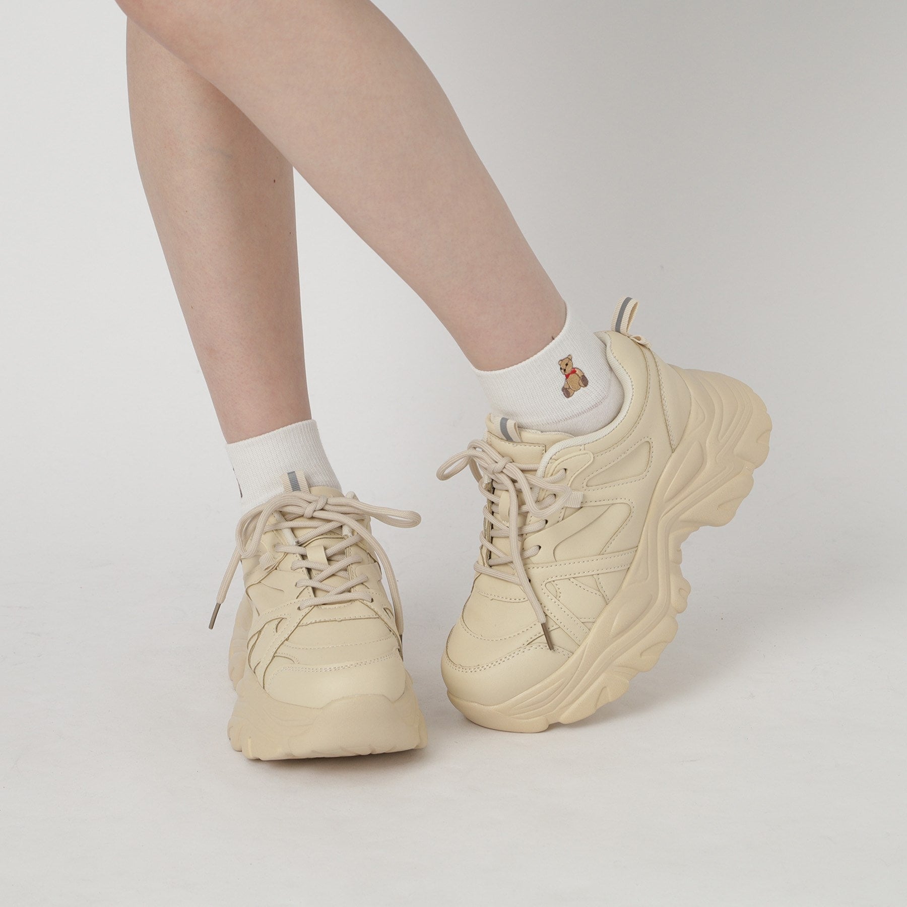 シーエス ティーアンドピー csT&P 【2WAYチェーン付き】軽量ボリュームソール厚底スニーカー （ブラウン(043)） ブラウン(043)