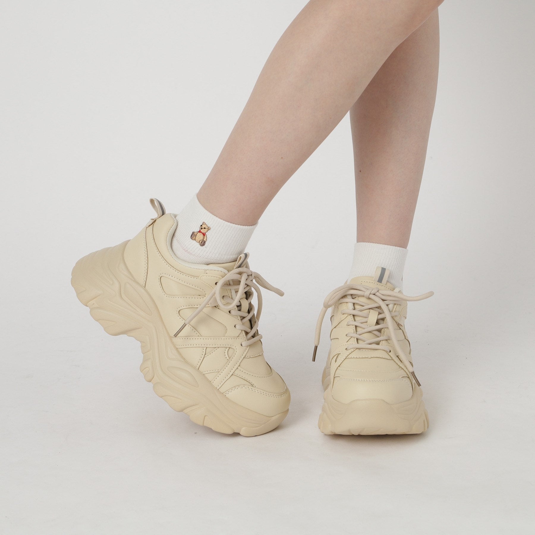 シーエス ティーアンドピー csT&P 【2WAYチェーン付き】軽量ボリュームソール厚底スニーカー （ブラウン(043)） ブラウン(043)