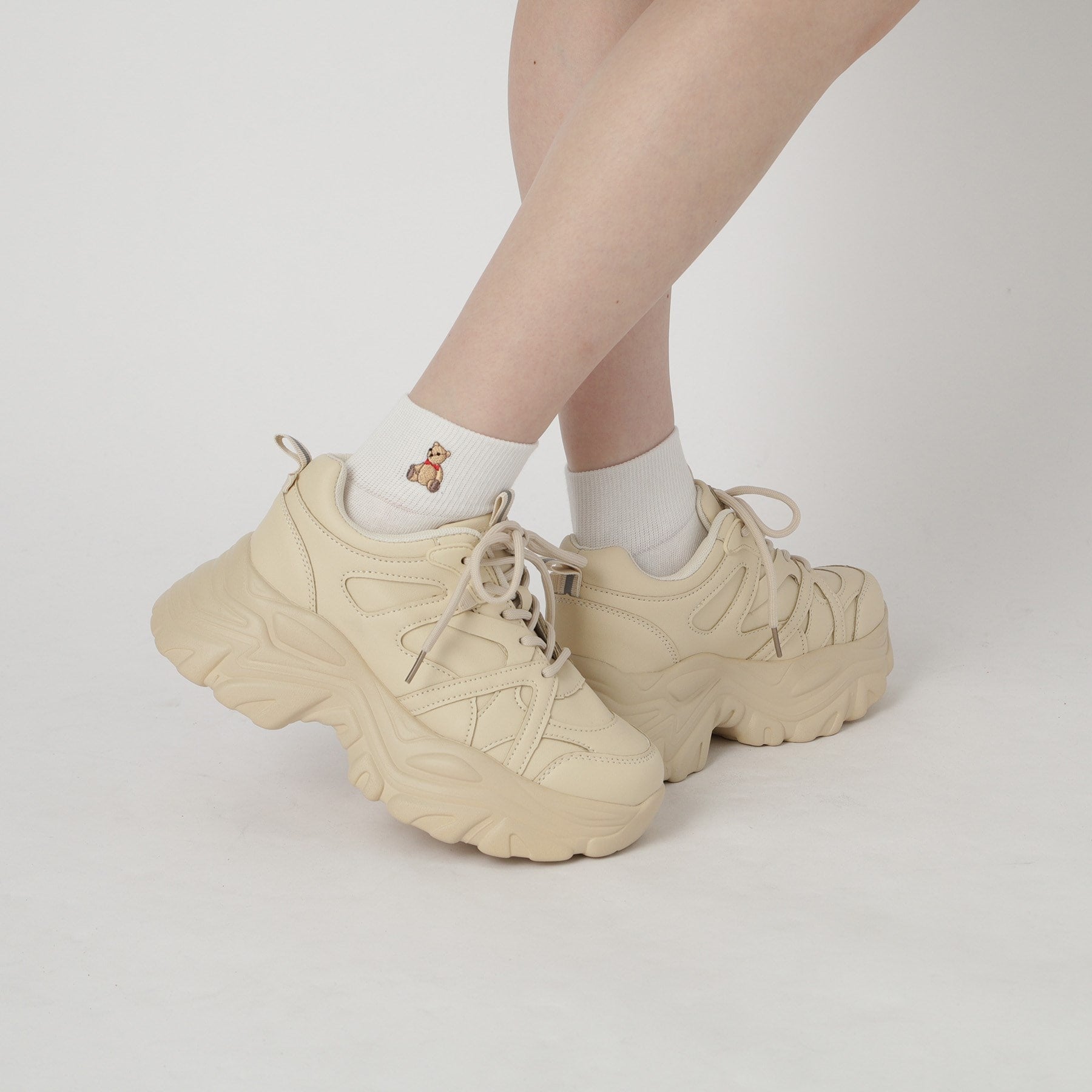 シーエス ティーアンドピー csT&P 【2WAYチェーン付き】軽量ボリュームソール厚底スニーカー （ブラウン(043)） ブラウン(043)