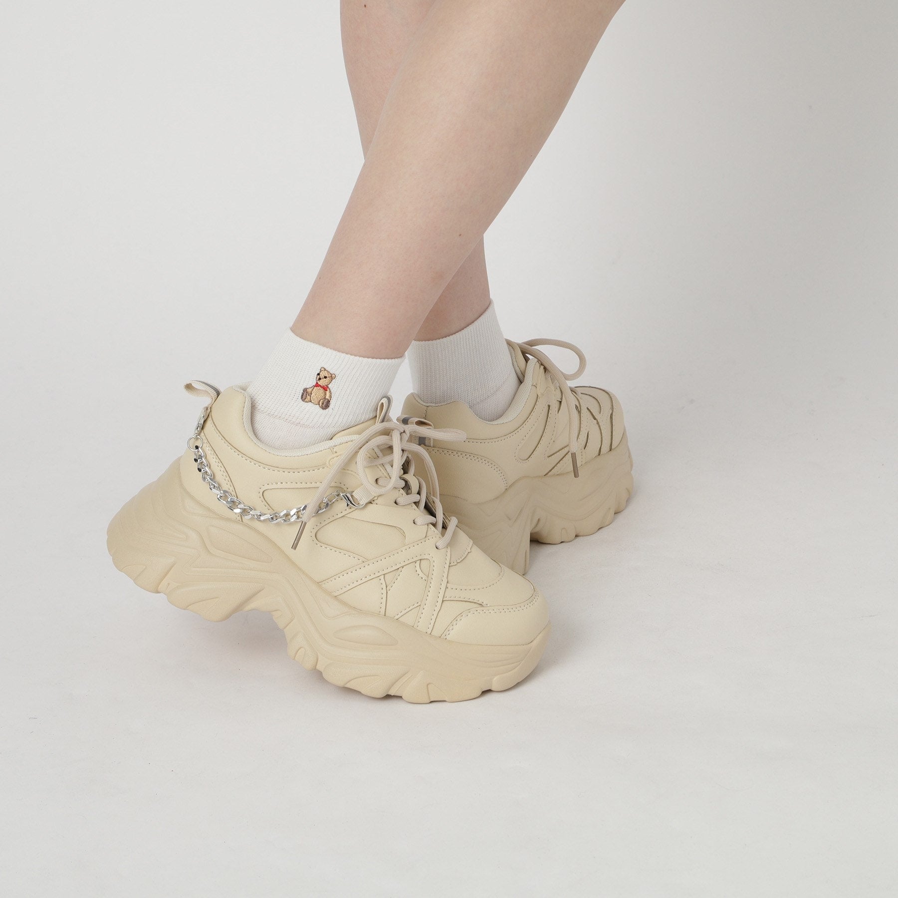 シーエス ティーアンドピー csT&P 【2WAYチェーン付き】軽量ボリュームソール厚底スニーカー （ブラウン(043)） ブラウン(043)