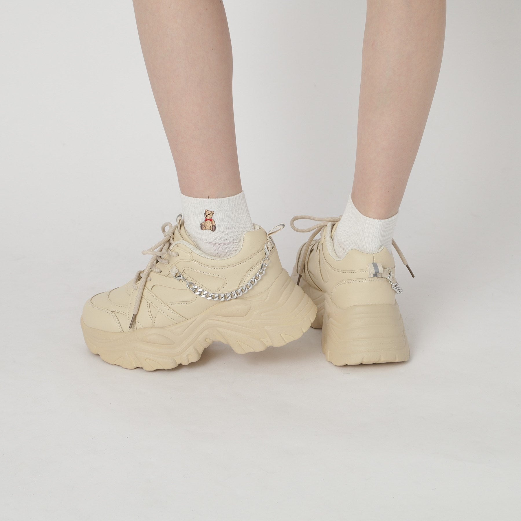 シーエス ティーアンドピー csT&P 【2WAYチェーン付き】軽量ボリュームソール厚底スニーカー （ブラウン(043)） ブラウン(043)