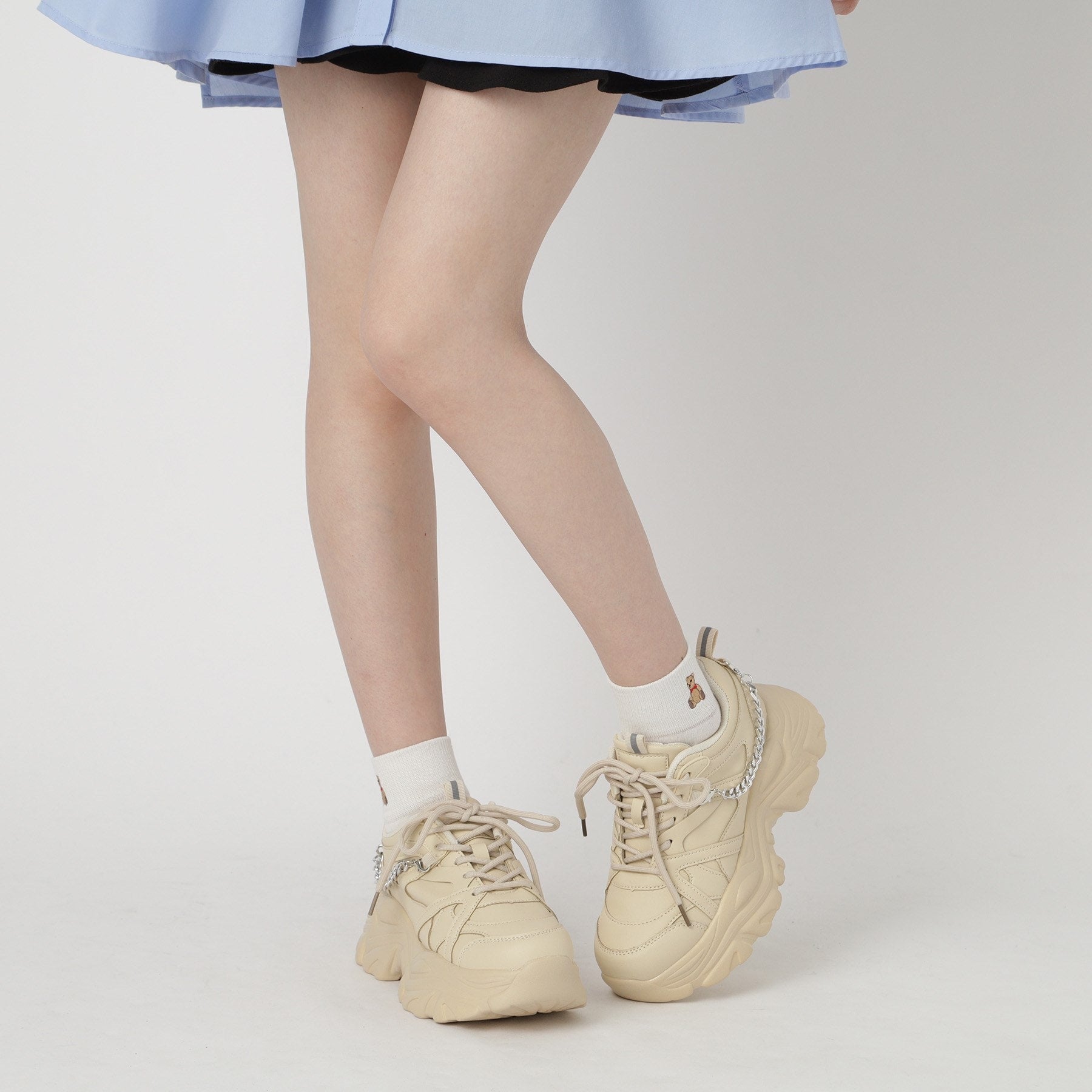 シーエス ティーアンドピー csT&P 【2WAYチェーン付き】軽量ボリュームソール厚底スニーカー （ブラウン(043)） ブラウン(043)