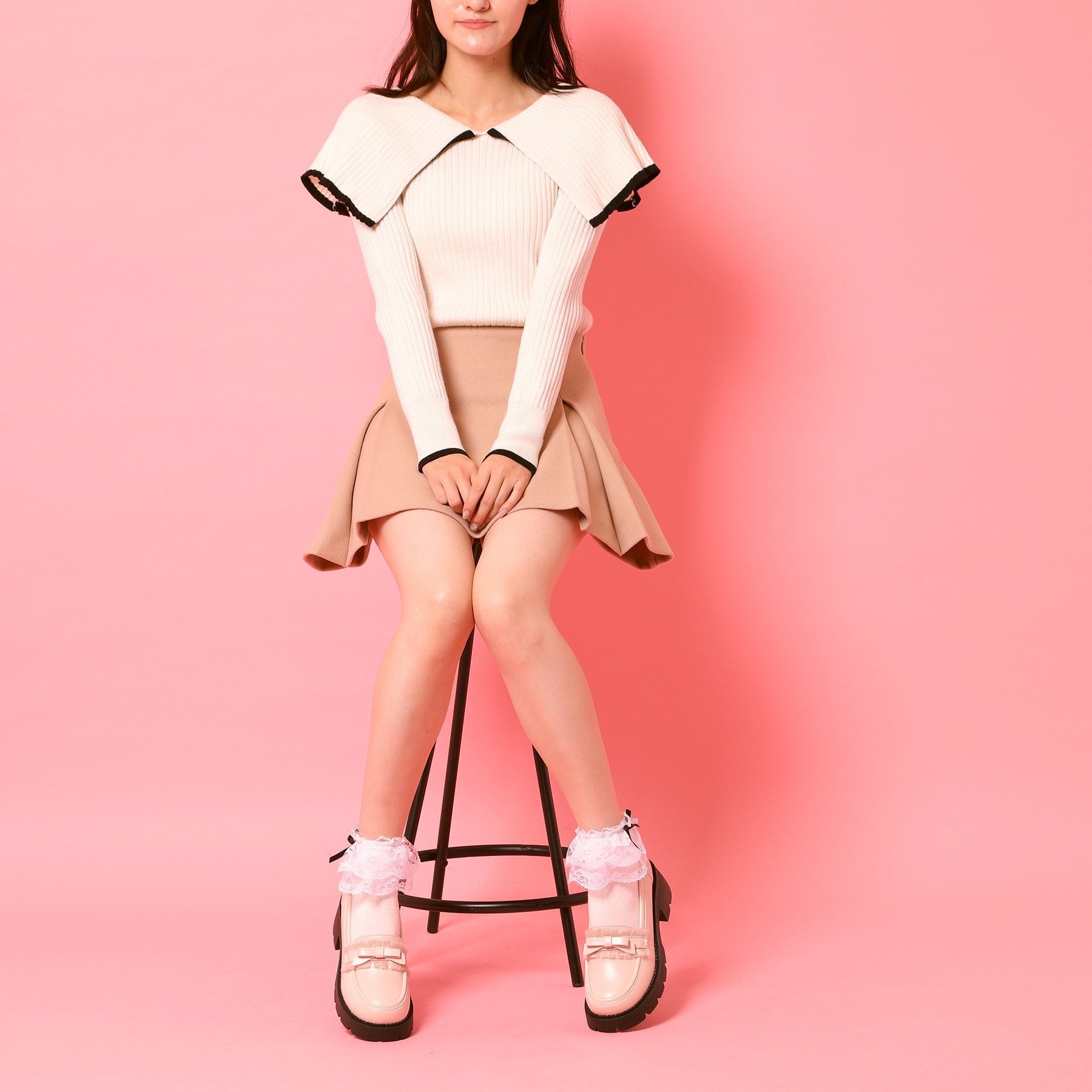 シーエス ティーアンドピー csT&P フリル付きリボンローファー （レッド(063)） レッド(063)