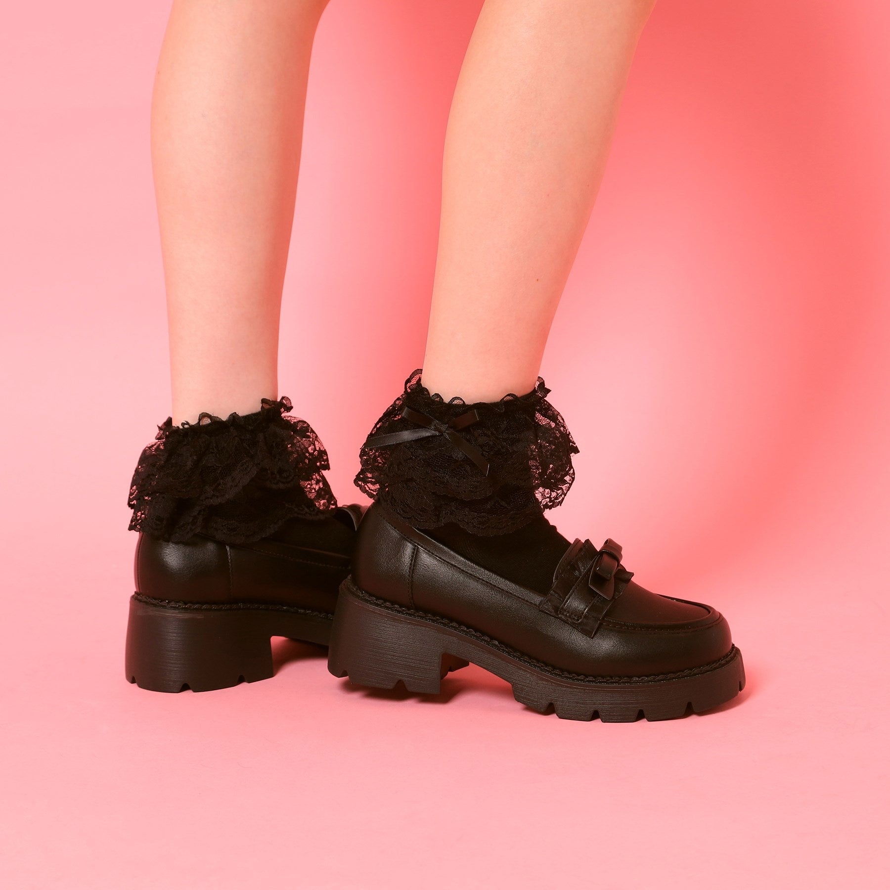 シーエス ティーアンドピー csT&P フリル付きリボンローファー （レッド(063)） レッド(063)