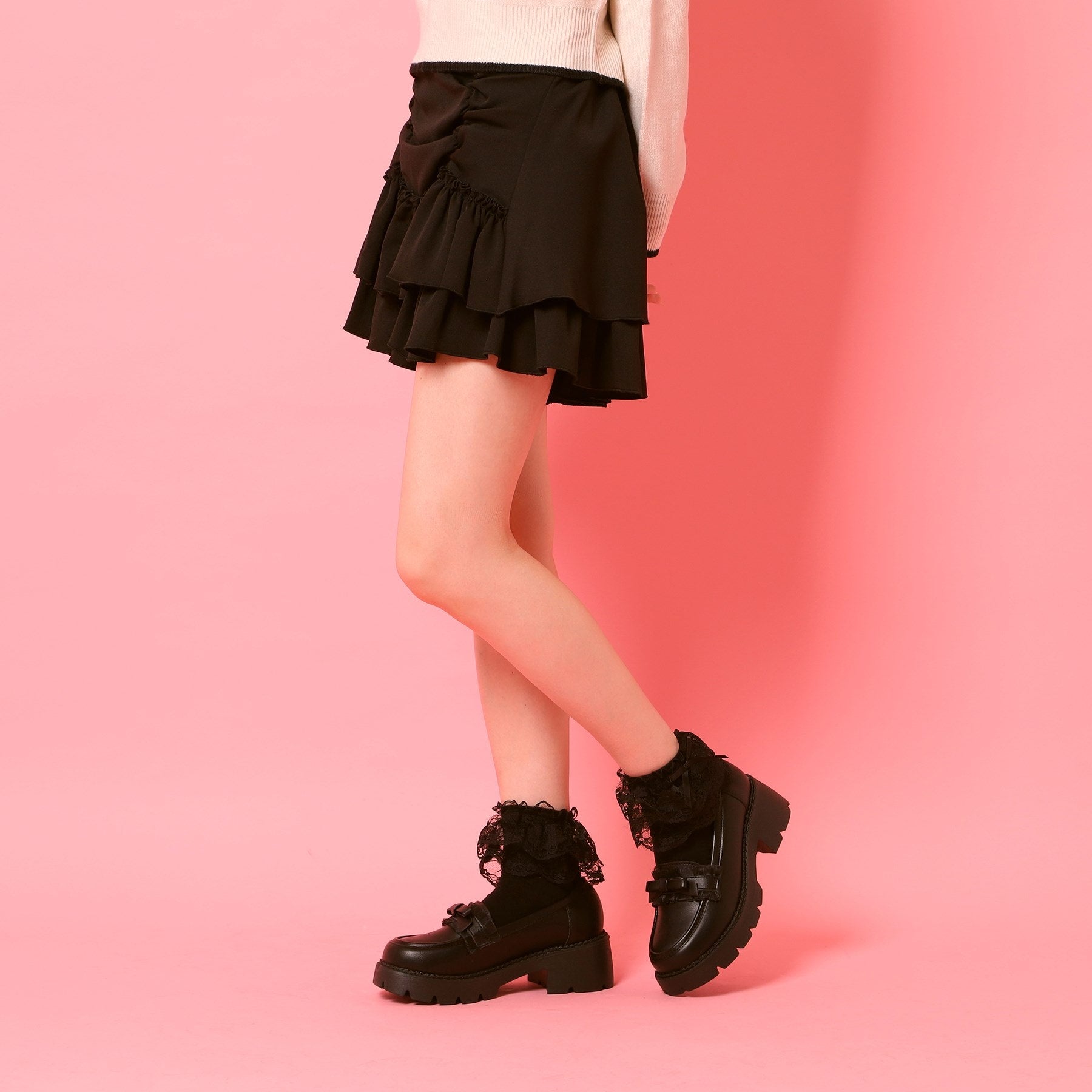 シーエス ティーアンドピー csT&P フリル付きリボンローファー （レッド(063)） レッド(063)