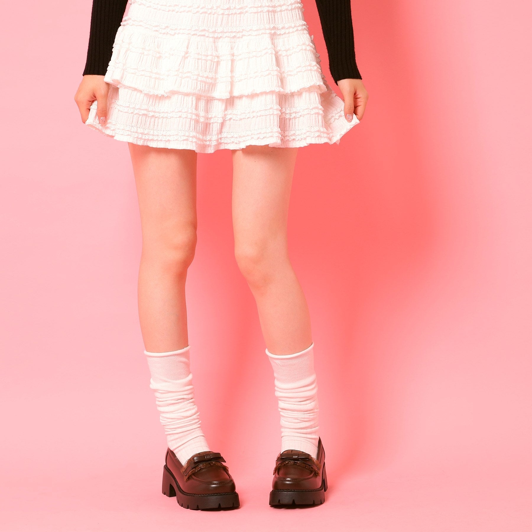 シーエス ティーアンドピー csT&P フリル付きリボンローファー （レッド(063)） レッド(063)