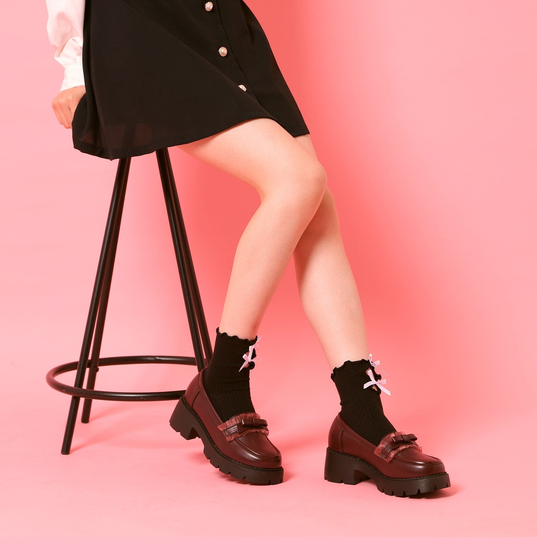 シーエス ティーアンドピー csT&P フリル付きリボンローファー （レッド(063)） レッド(063)