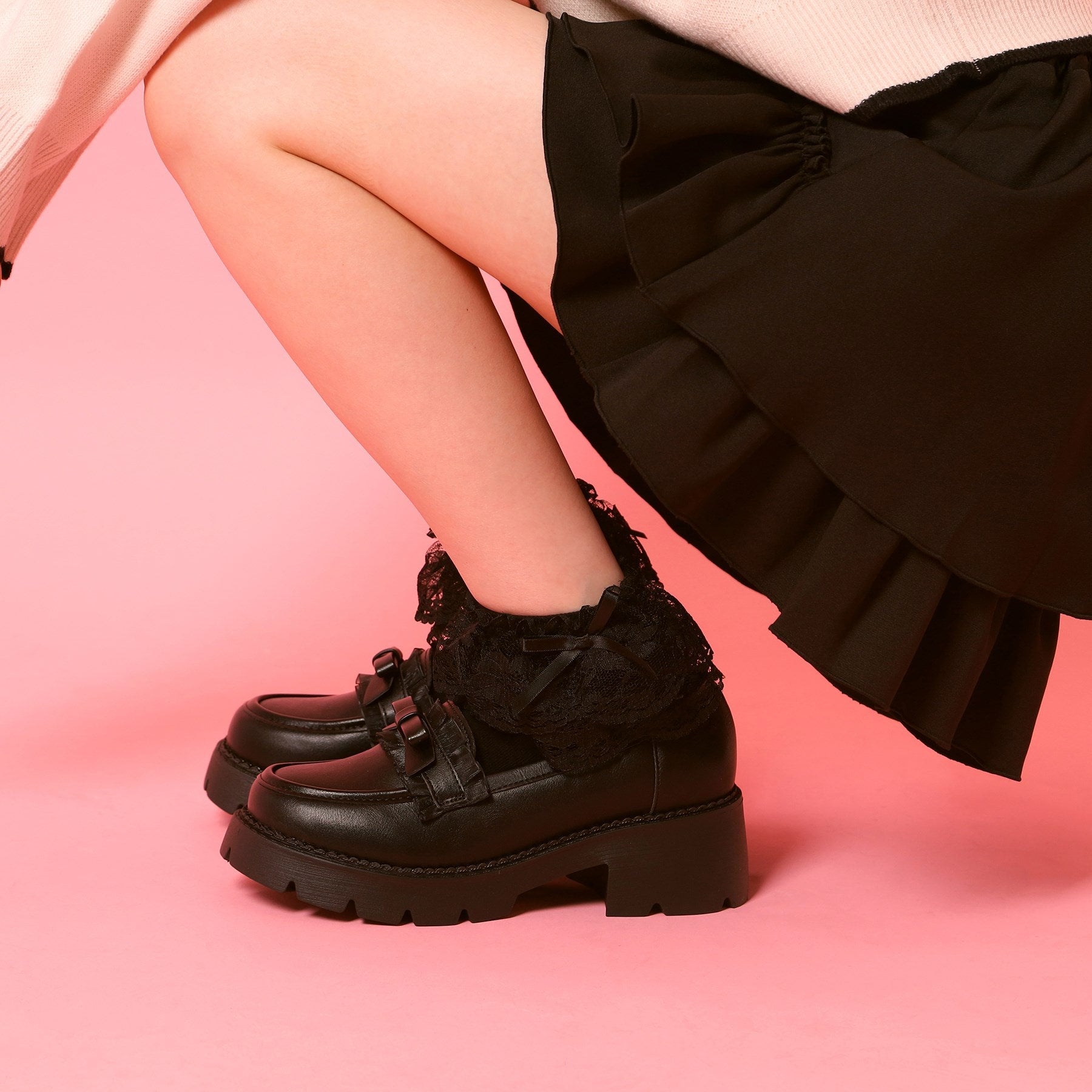 シーエス ティーアンドピー csT&P フリル付きリボンローファー （レッド(063)） レッド(063)