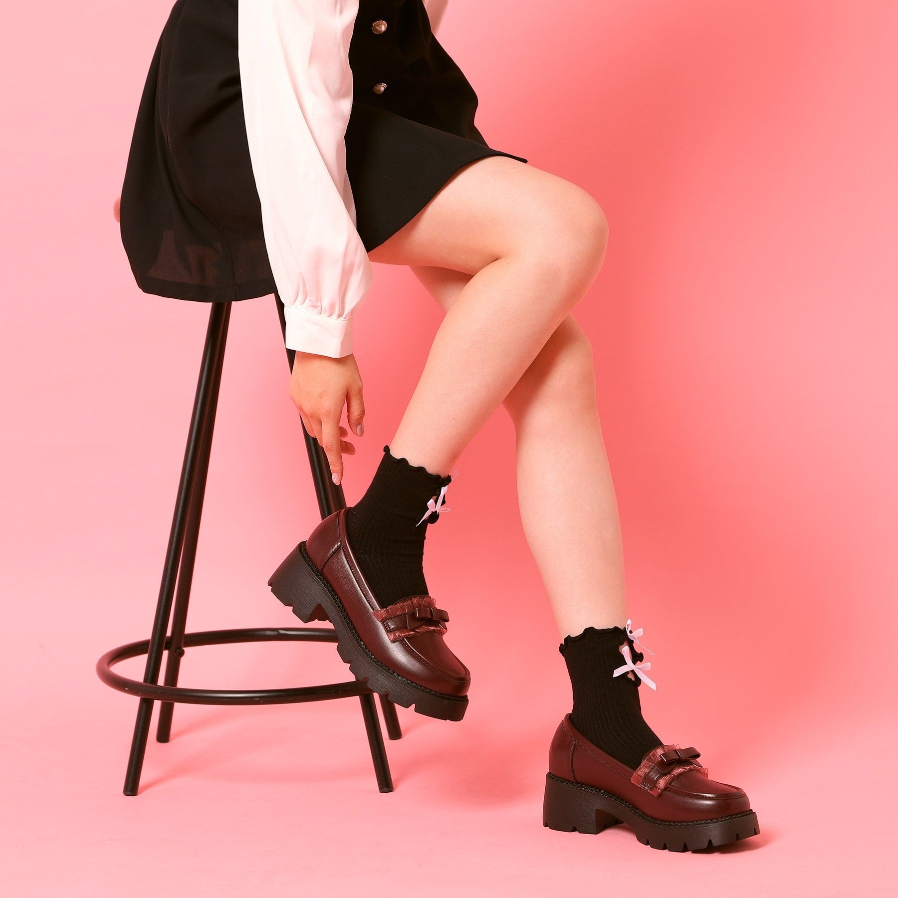 シーエス ティーアンドピー csT&P フリル付きリボンローファー （ブラウン(043)） ブラウン(043)