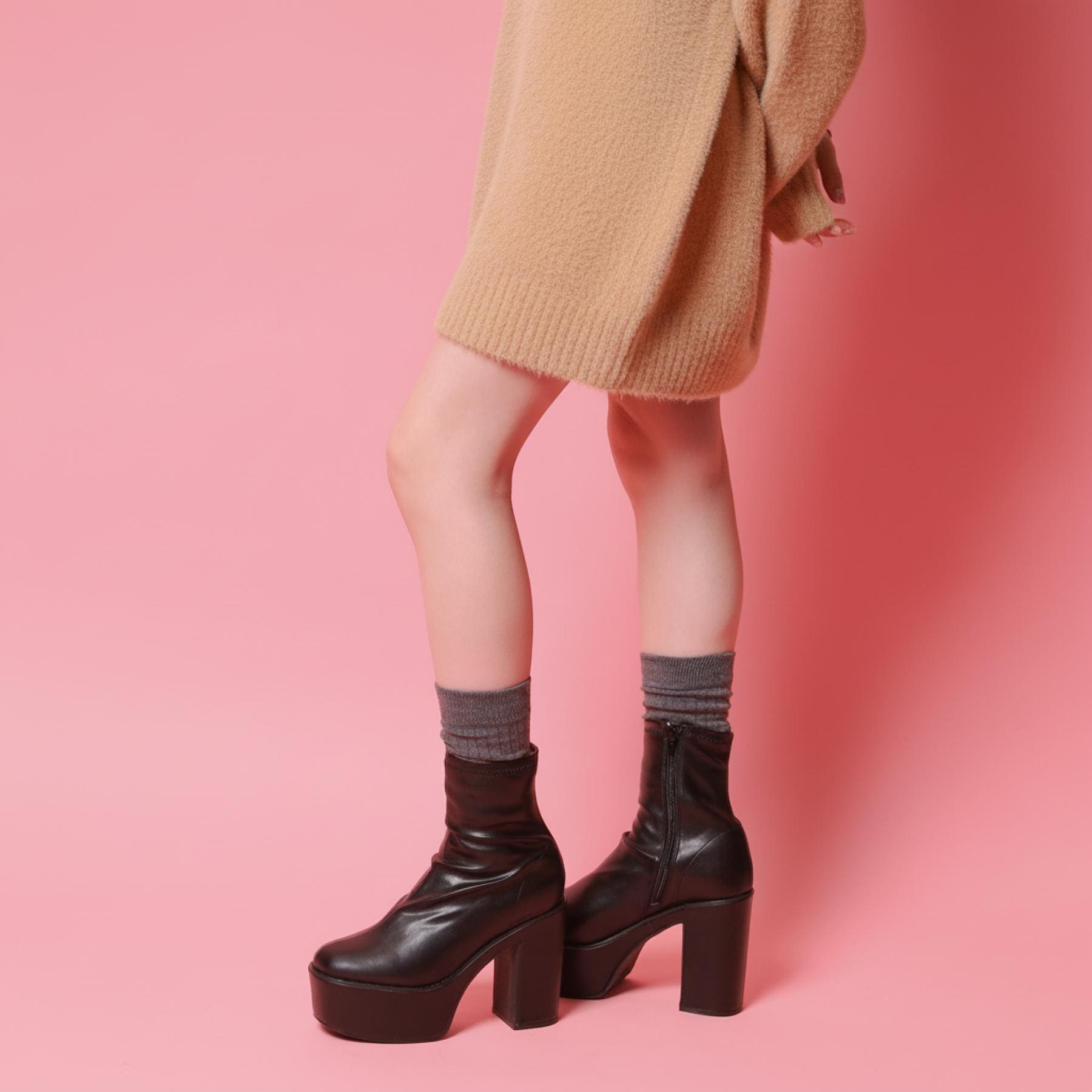 シーエス ティーアンドピー csT&P 厚底シンプルブーツ （ブラック(119)） ブラック(119)