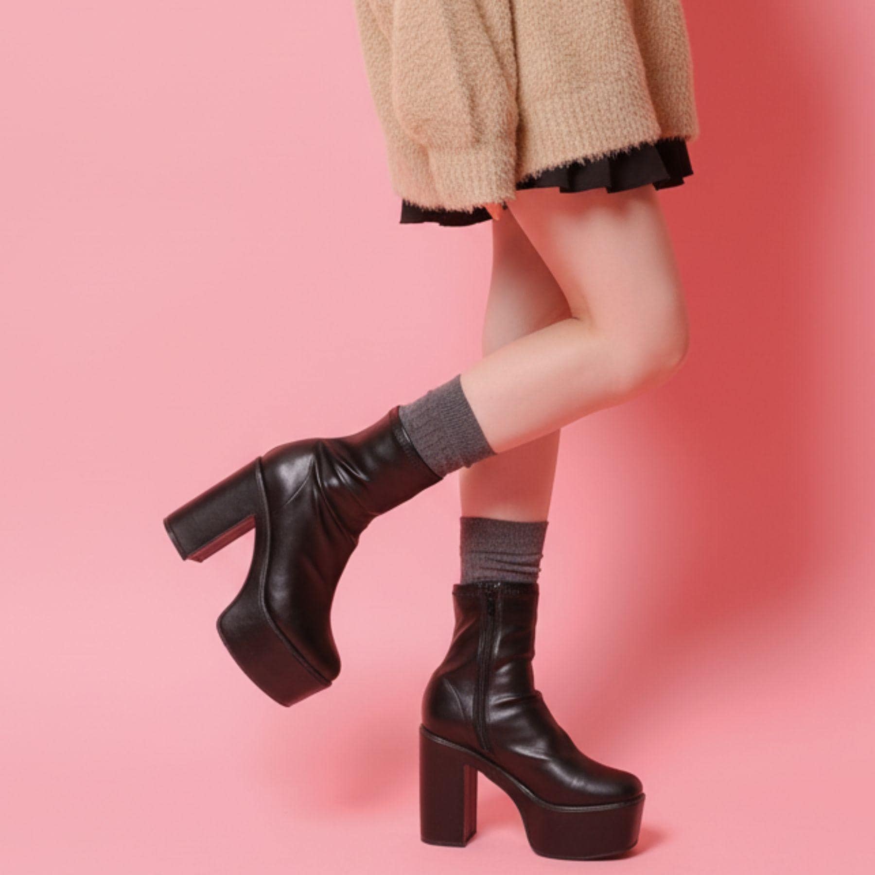 シーエス ティーアンドピー csT&P 厚底シンプルブーツ （ブラック(019)） ブラック(019)