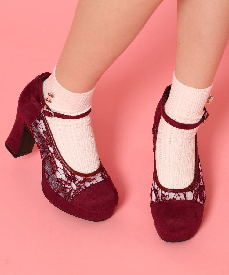 シーエス ティーアンドピー csT&P 厚底レースパンプス （レッド(163)） レッド(163)