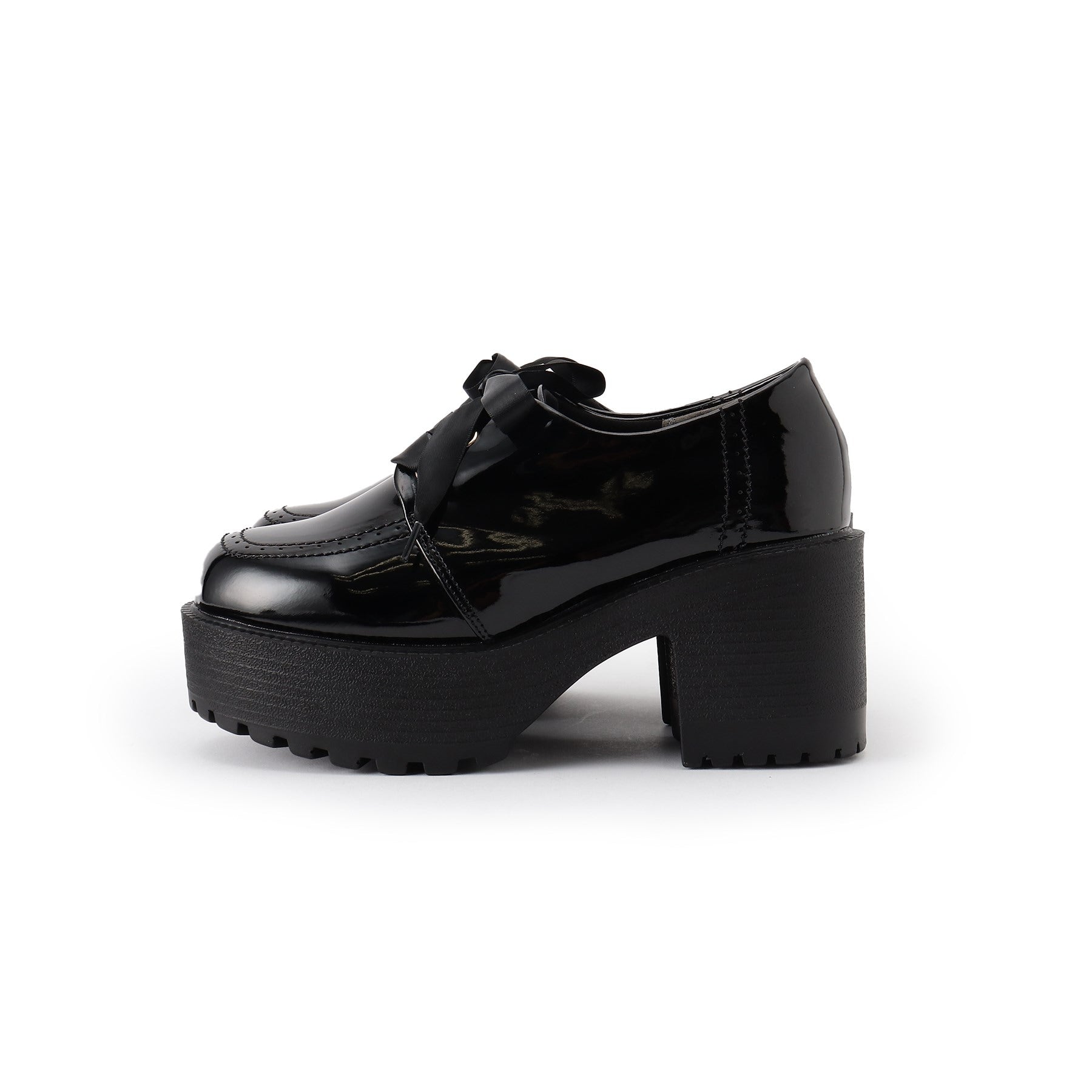 シーエス ティーアンドピー csT&P 厚底サテンリボンレースアップヒールシューズ （ブラック(919)） ブラック(919)