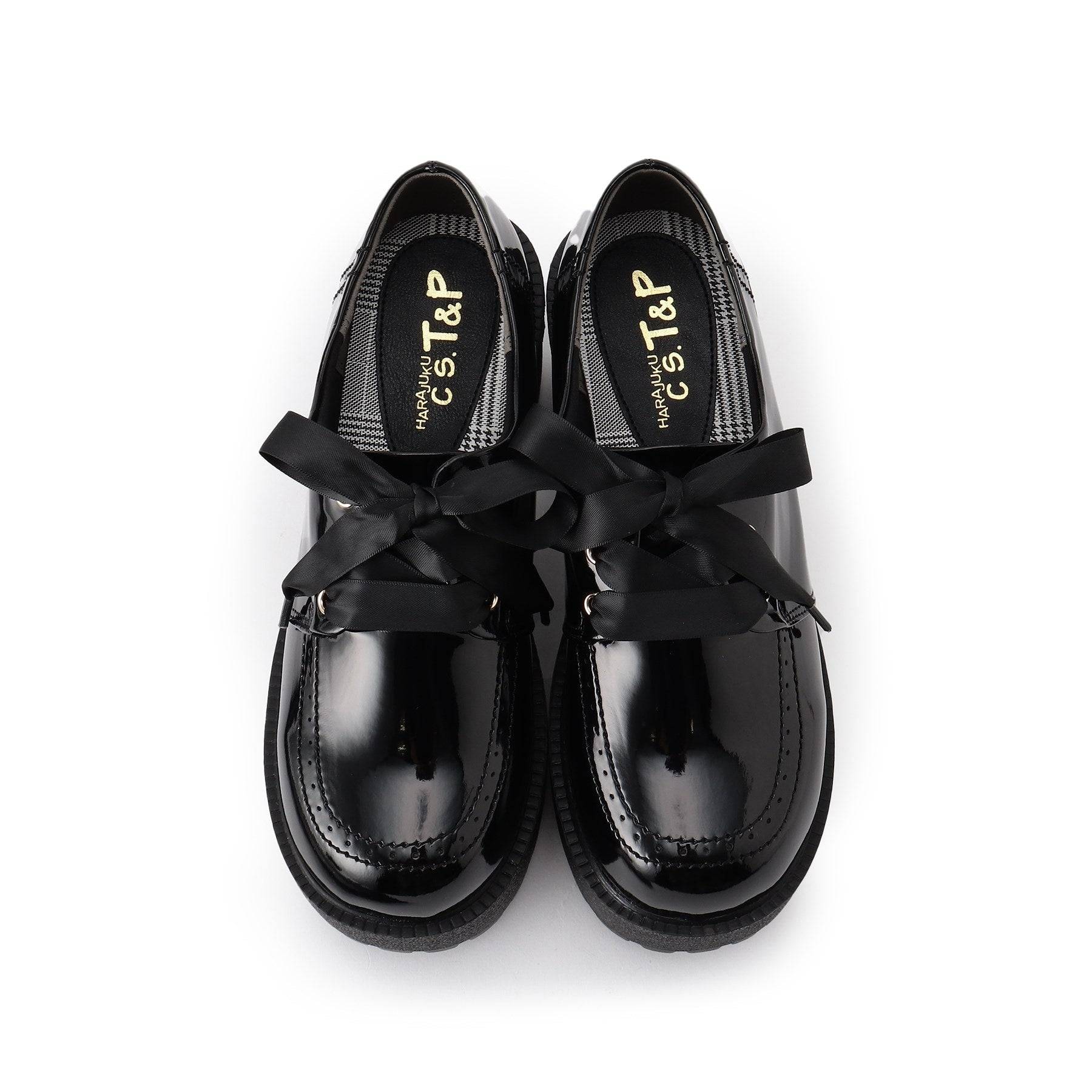 シーエス ティーアンドピー csT&P 厚底サテンリボンレースアップヒールシューズ （ブラック(919)） ブラック(919)