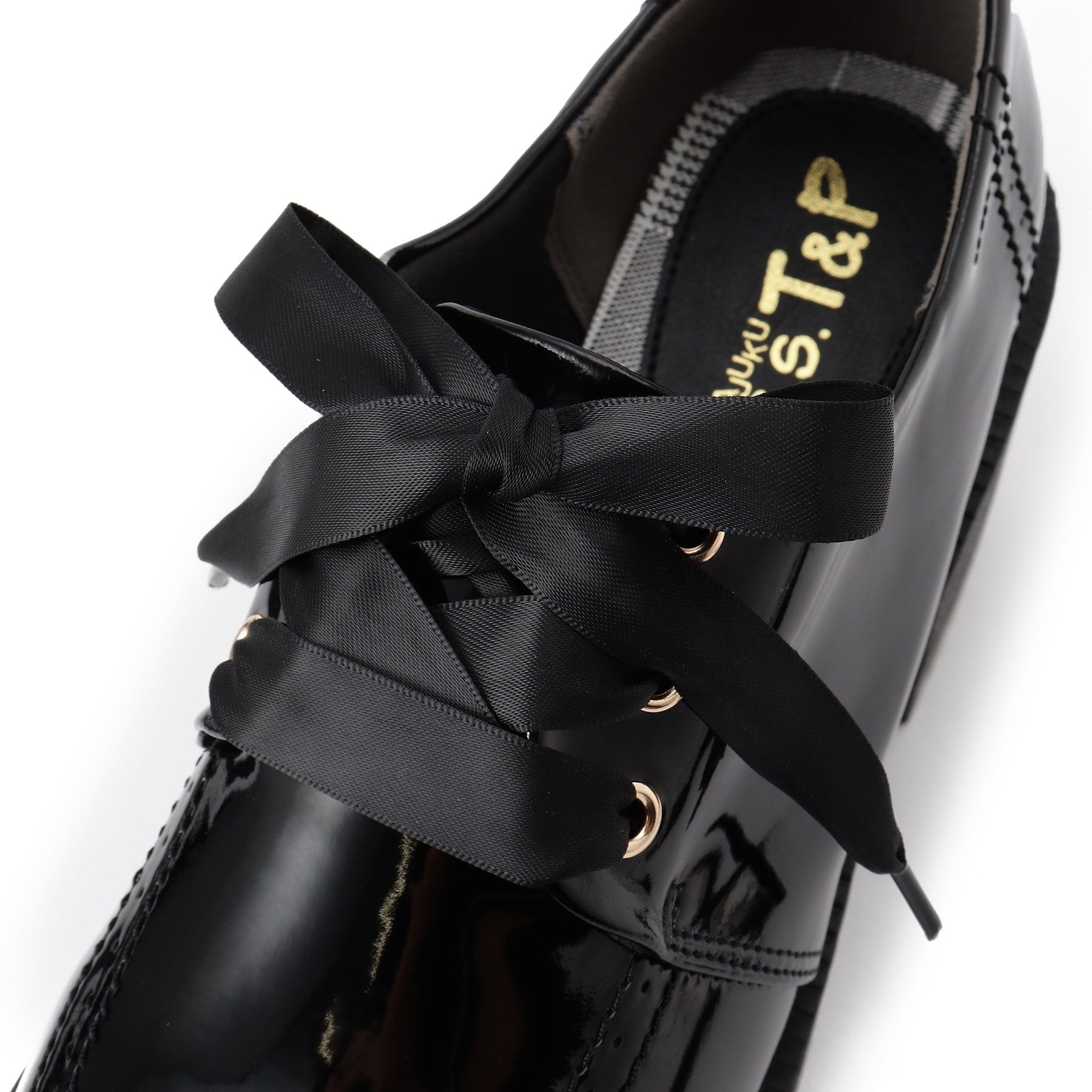 シーエス ティーアンドピー csT&P 厚底サテンリボンレースアップヒールシューズ （ブラック(919)） ブラック(919)