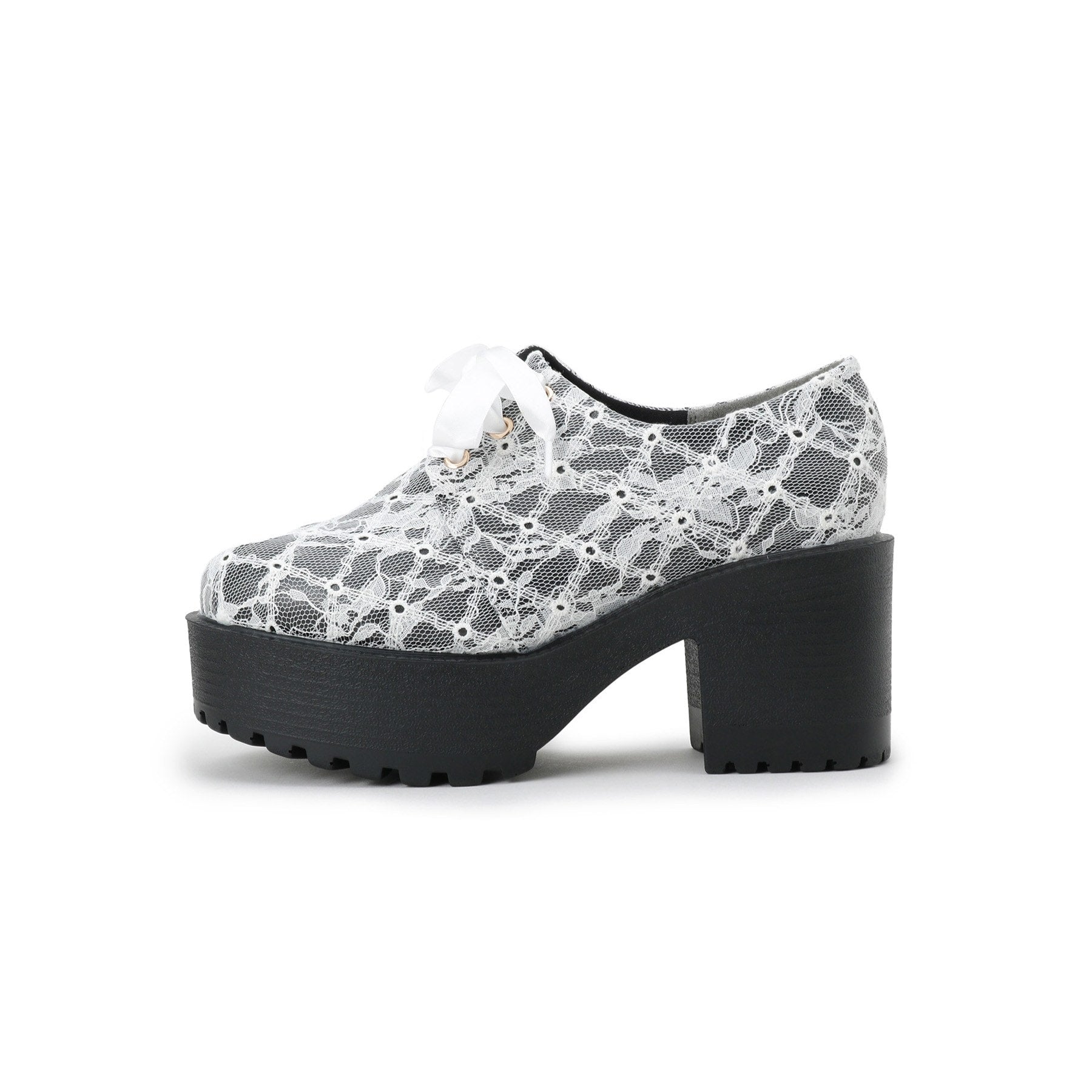 シーエス ティーアンドピー csT&P 厚底サテンリボンレースアップヒールシューズ （ブラック(919)） ブラック(919)