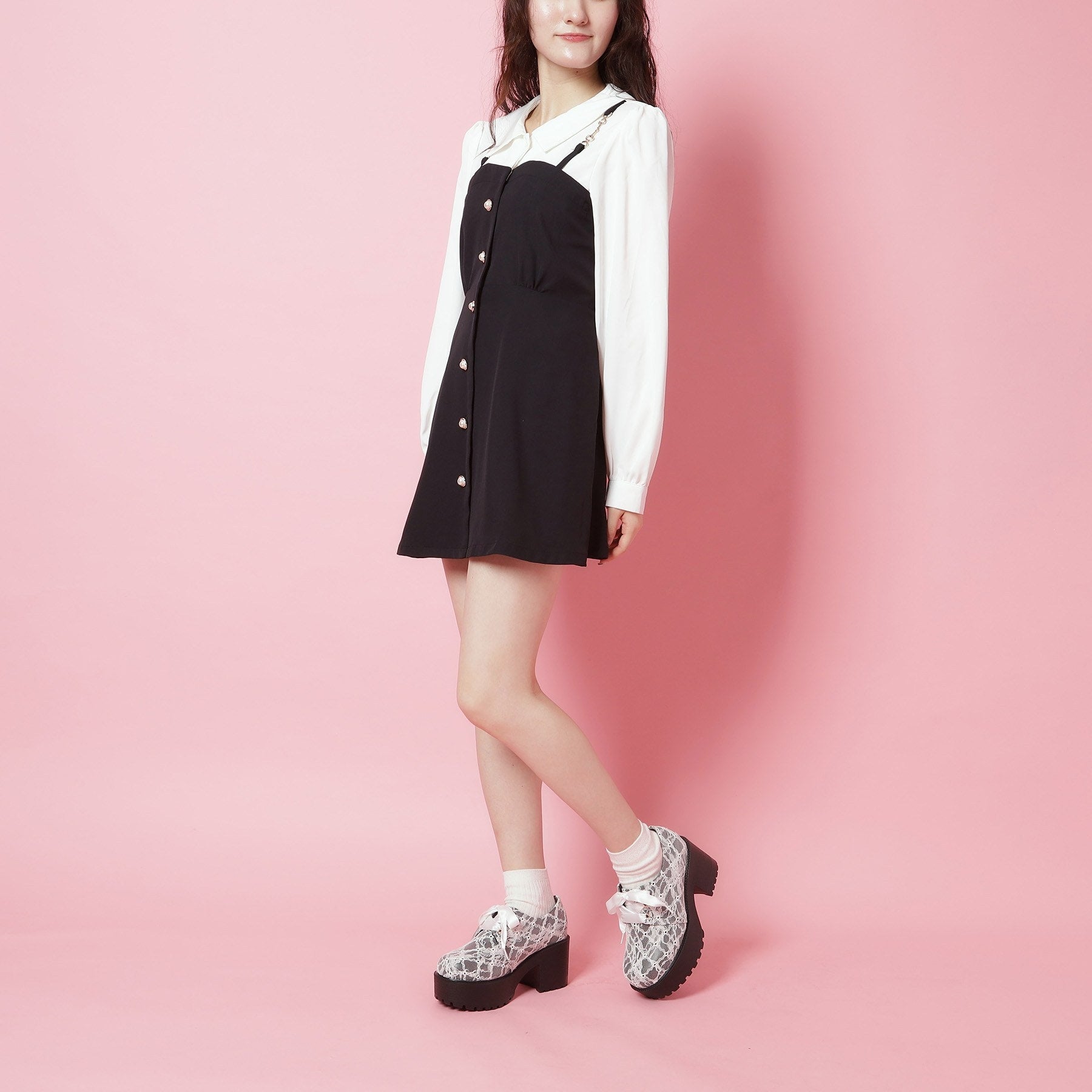 シーエス ティーアンドピー csT&P 厚底サテンリボンレースアップヒールシューズ （ブラック(919)） ブラック(919)