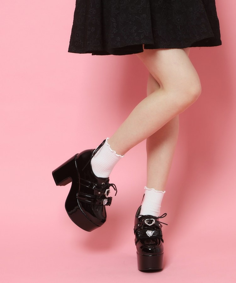シーエス ティーアンドピー csT&P 夢見る厚底キラキラハート付きパンプス （ブラック(219)） ブラック(219)