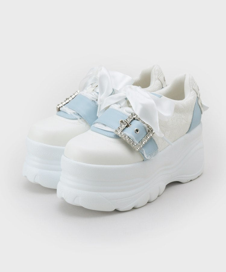 シーエス ティーアンドピー csT&P 夢見る厚底十字架キラキラスニーカー （ブルー(992)） ブルー(992)