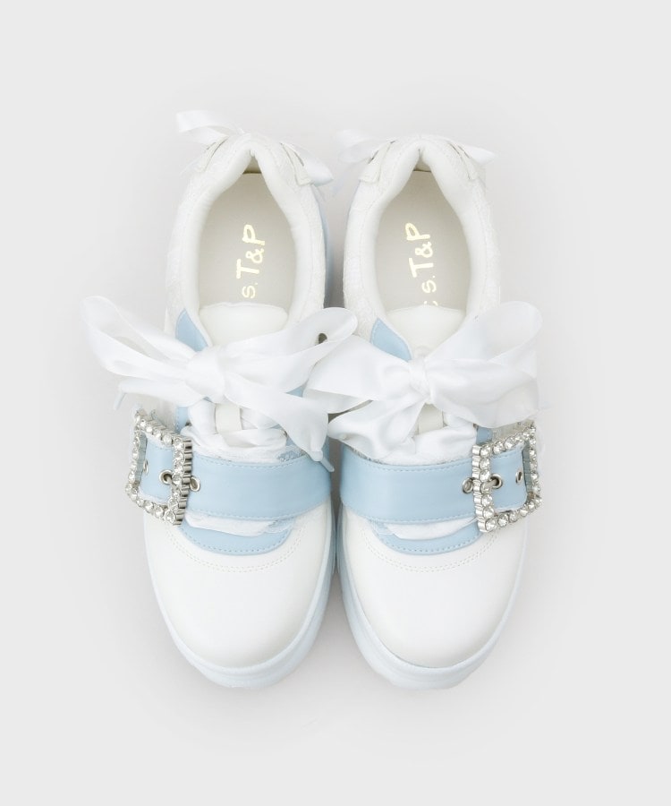 シーエス ティーアンドピー csT&P 夢見る厚底十字架キラキラスニーカー （ブルー(992)） ブルー(992)