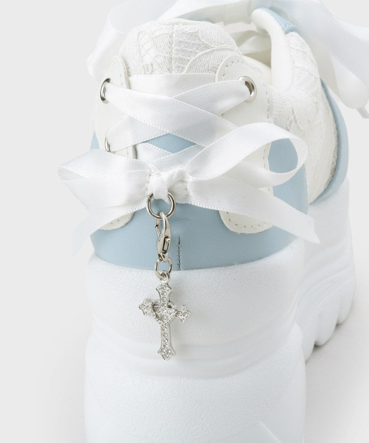 シーエス ティーアンドピー csT&P 夢見る厚底十字架キラキラスニーカー （ブルー(992)） ブルー(992)