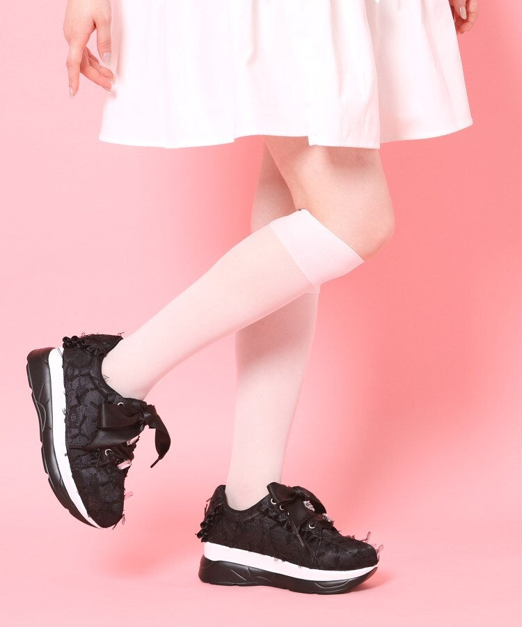 シーエス ティーアンドピー csT&P 厚底ガーリーリボンレーススニーカー （ホワイト(301)） ホワイト(301)