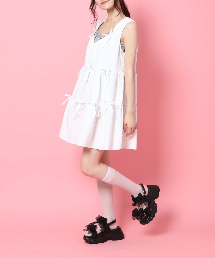 シーエス ティーアンドピー csT&P 厚底シアーリボン軽量サンダル （ブラック(019)） ブラック(019)