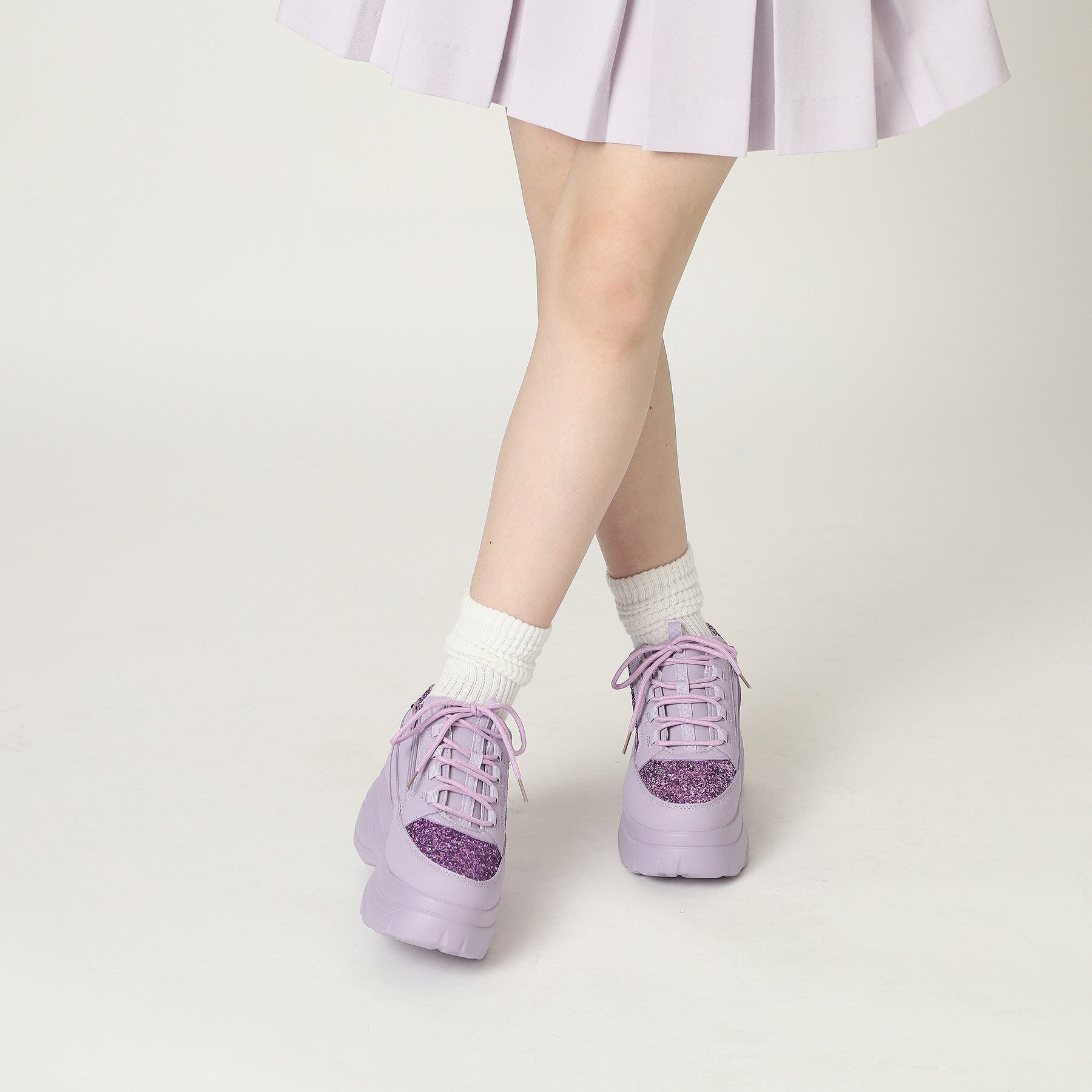 シーエス ティーアンドピー csT&P グリッター厚底スニーカー