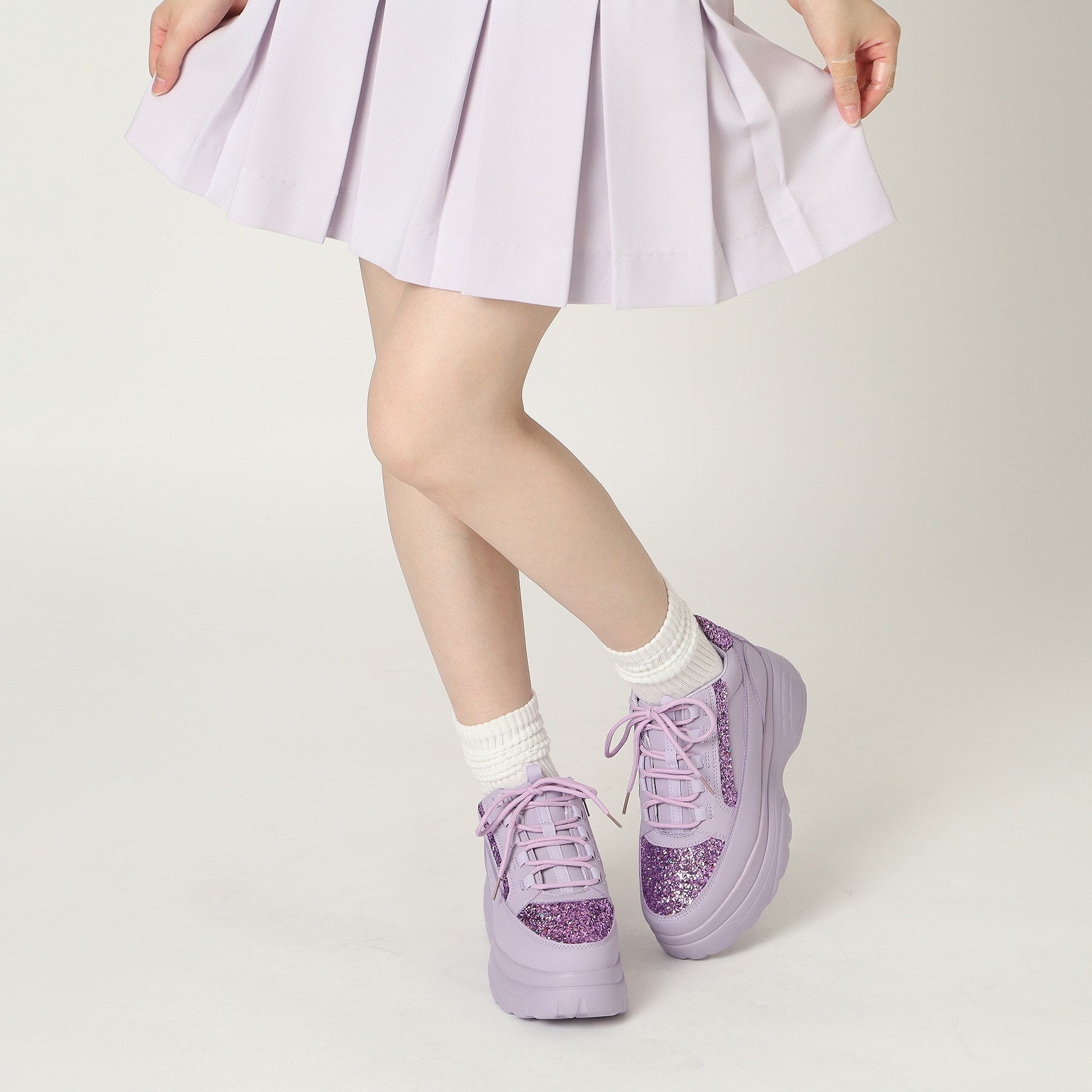 シーエス ティーアンドピー csT&P グリッター厚底スニーカー