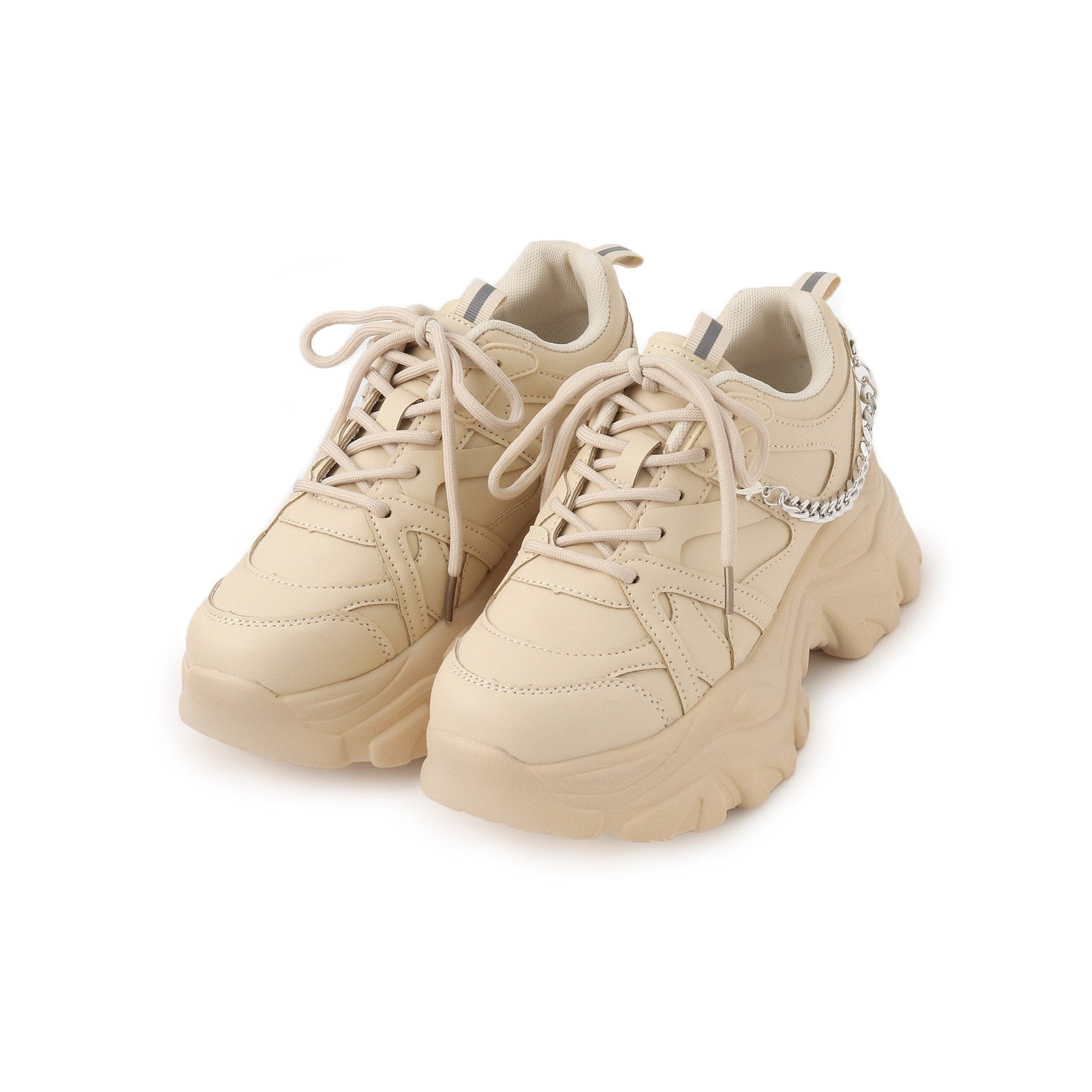 シーエス ティーアンドピー csT&P 【2WAYチェーン付き】軽量ボリュームソール厚底スニーカー （ベージュ(052)） ベージュ(052)