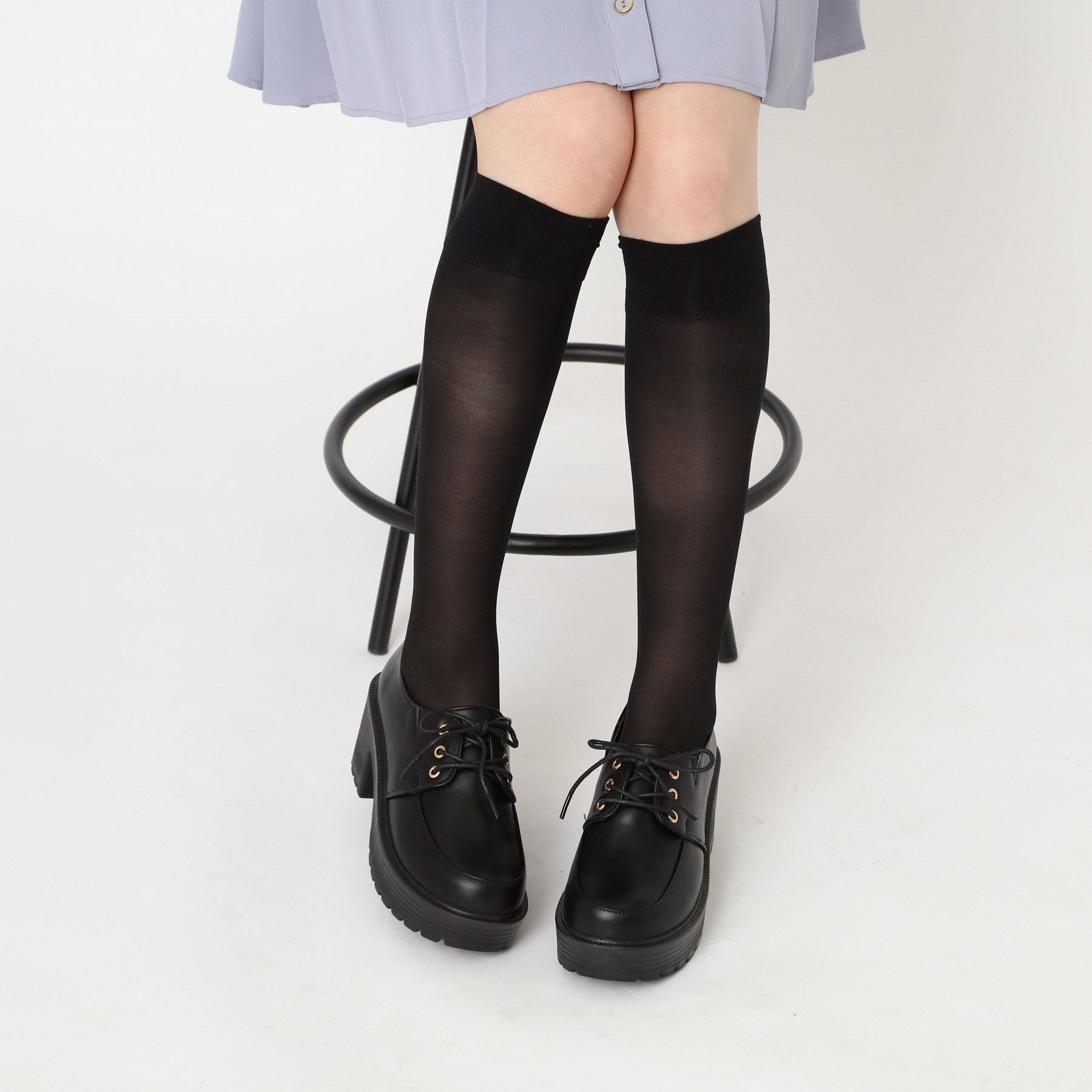 CS T&P Thick-soled Lace-up Pumps