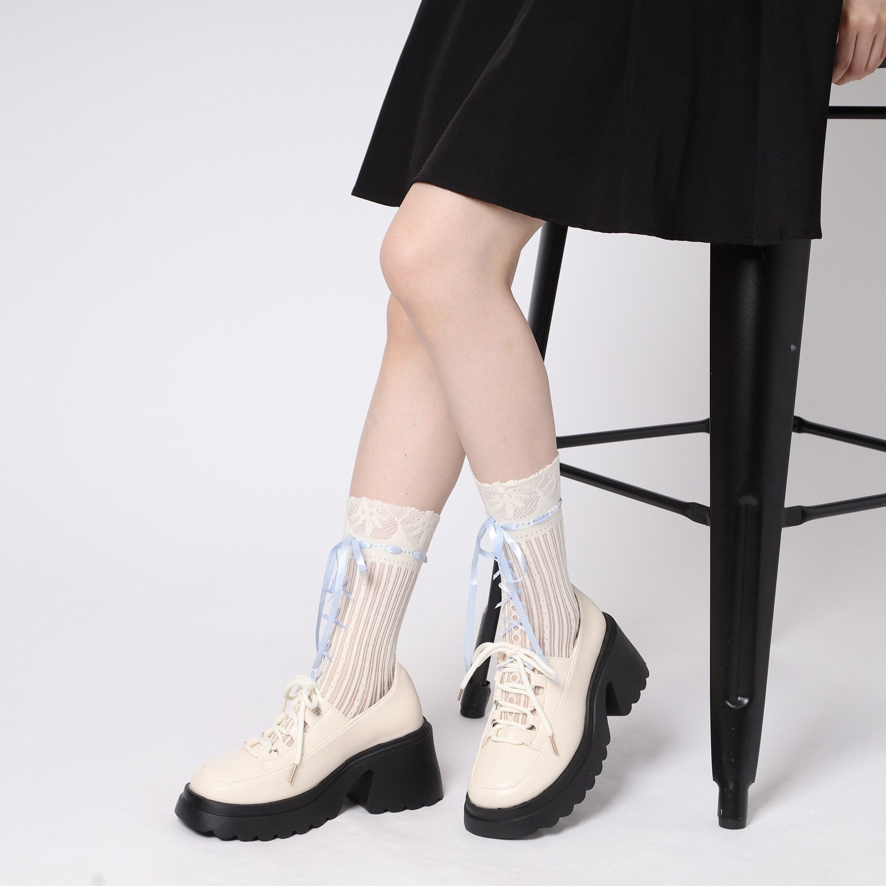 シーエス ティーアンドピー csT&P 厚底 レースアップパンプス （ｴﾅﾒﾙﾌﾞﾗｯｸ(219)） ｴﾅﾒﾙﾌﾞﾗｯｸ(219)