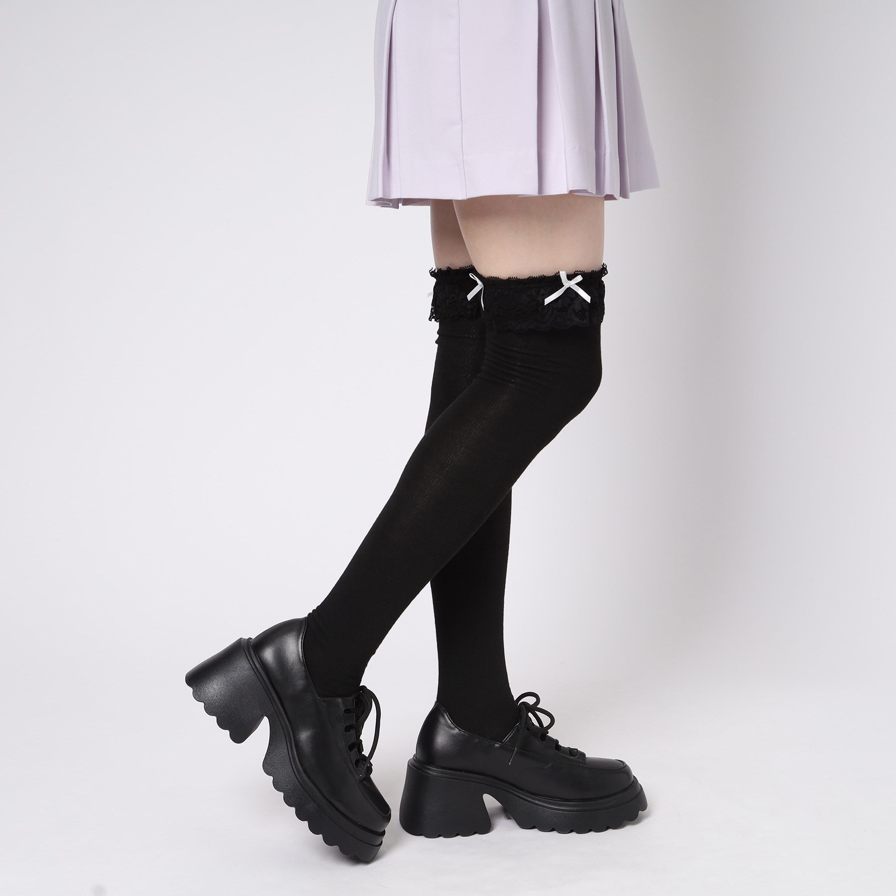 シーエス ティーアンドピー csT&P 厚底 レースアップパンプス （ｴﾅﾒﾙﾌﾞﾗｯｸ(219)） ｴﾅﾒﾙﾌﾞﾗｯｸ(219)