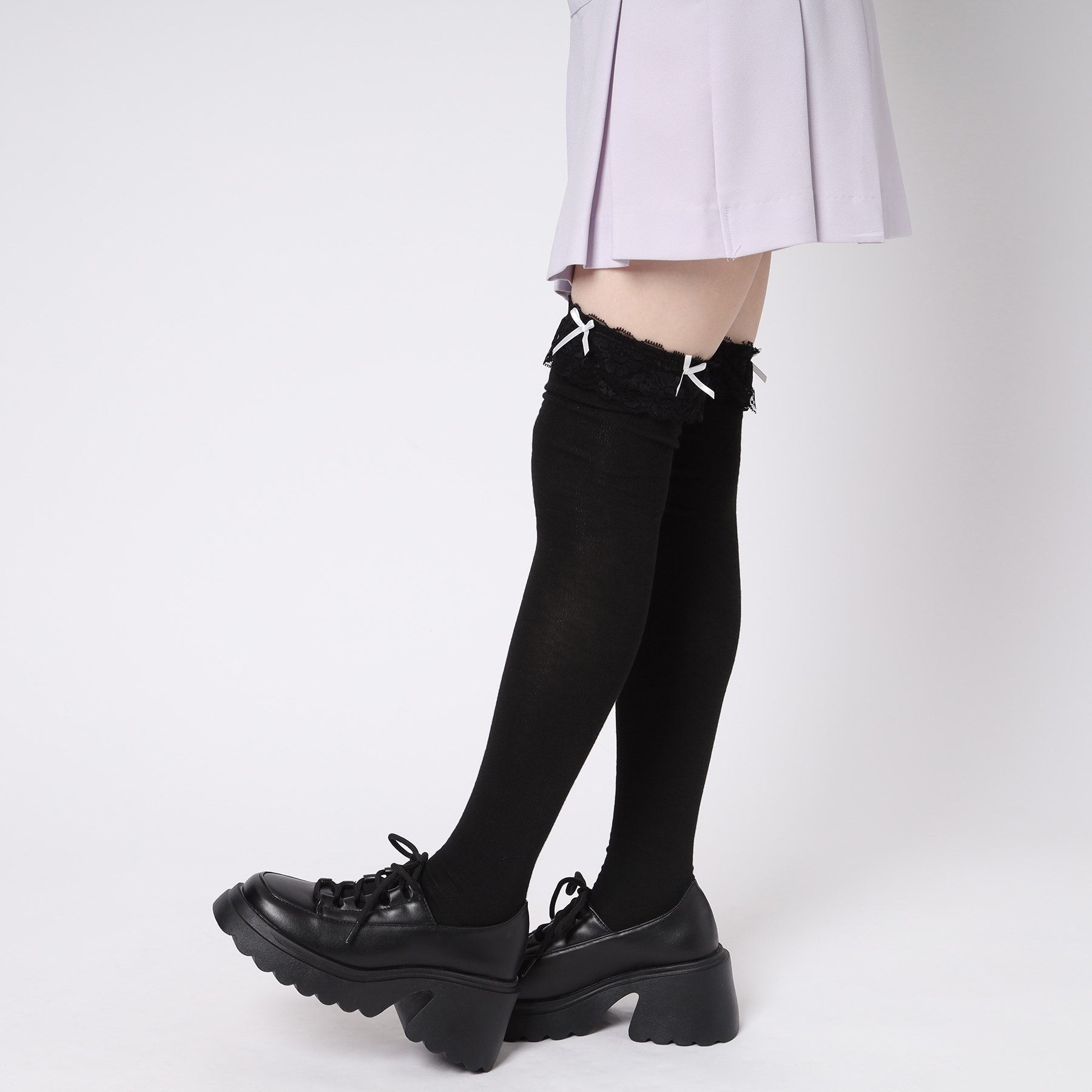 シーエス ティーアンドピー csT&P 厚底 レースアップパンプス （ｴﾅﾒﾙﾌﾞﾗｯｸ(219)） ｴﾅﾒﾙﾌﾞﾗｯｸ(219)