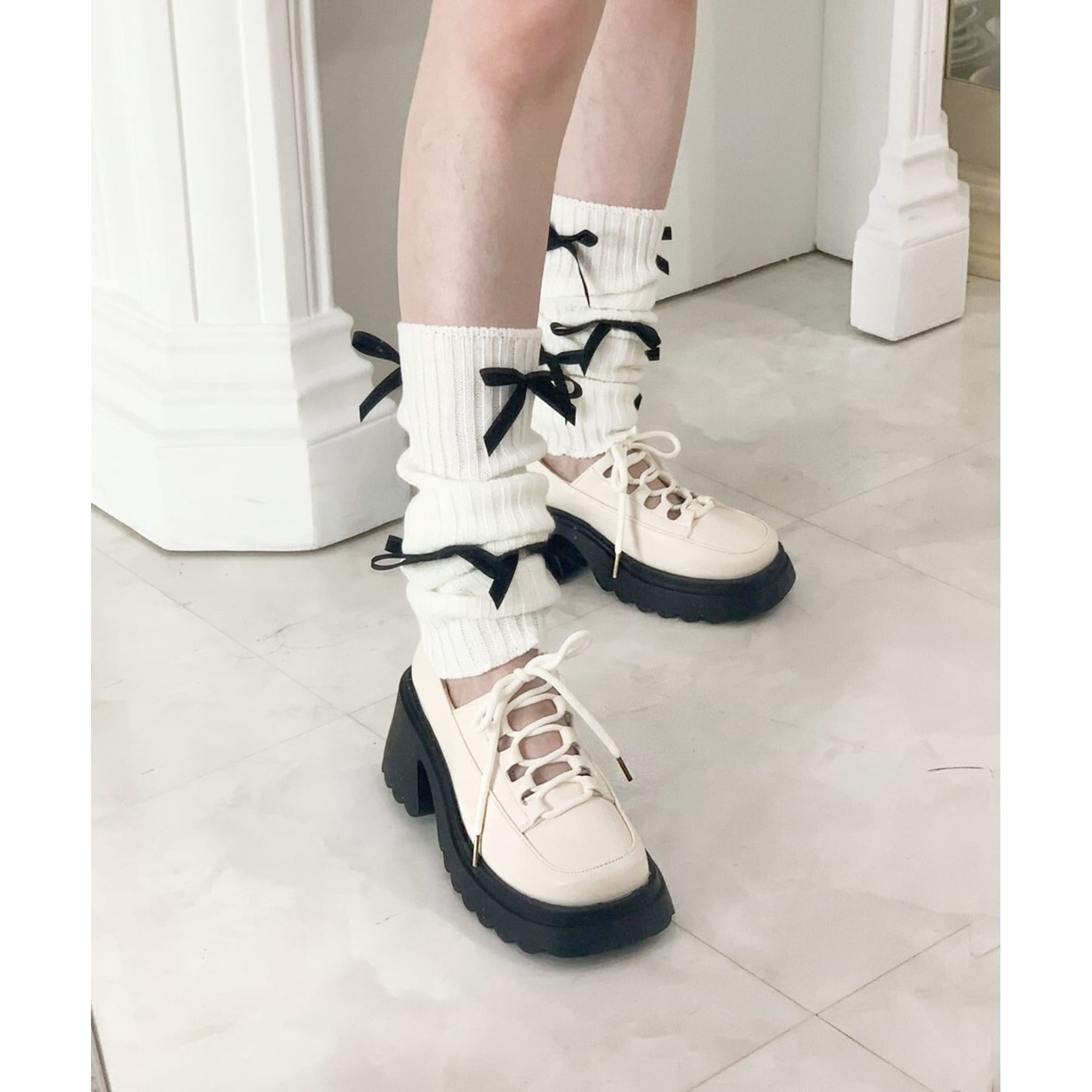 シーエス ティーアンドピー csT&P 厚底 レースアップパンプス （ｴﾅﾒﾙﾌﾞﾗｯｸ(219)） ｴﾅﾒﾙﾌﾞﾗｯｸ(219)