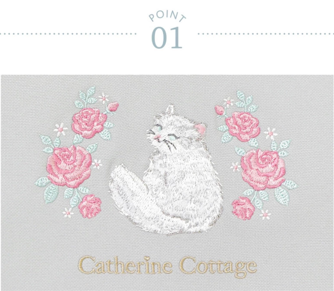 キャサリンコテージ Catherine Cottage 猫刺繍レッスンバッグ