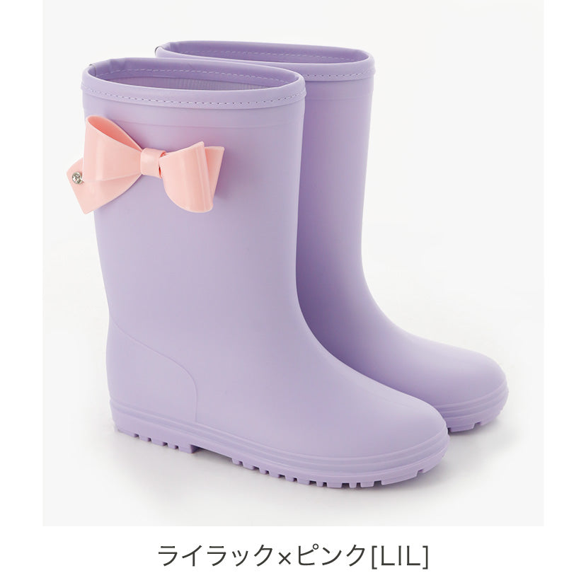 キャサリンコテージ Catherine Cottage サイドリボン レインブーツ （ライラック×ピンク[LIL]） ライラック×ピンク[LIL]