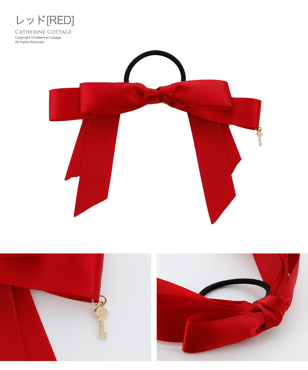 キャサリンコテージ Catherine Cottage サテンリボン ヘアゴム （レッド[RED]） レッド[RED]