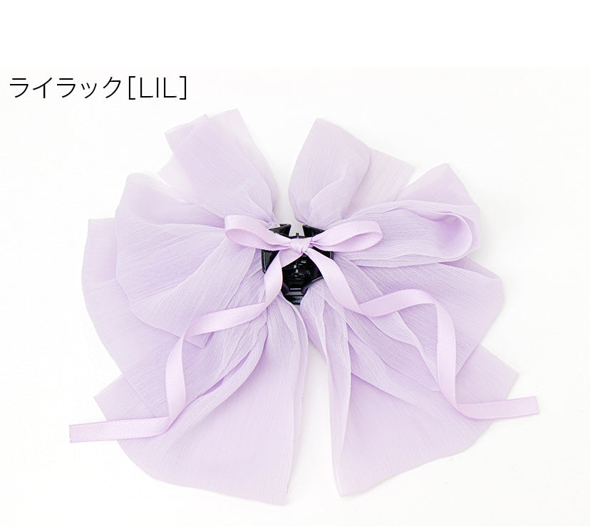 キャサリンコテージ Catherine Cottage ビッグシフォンリボンヘアクリップ （ホワイト[WHT]） ホワイト[WHT]
