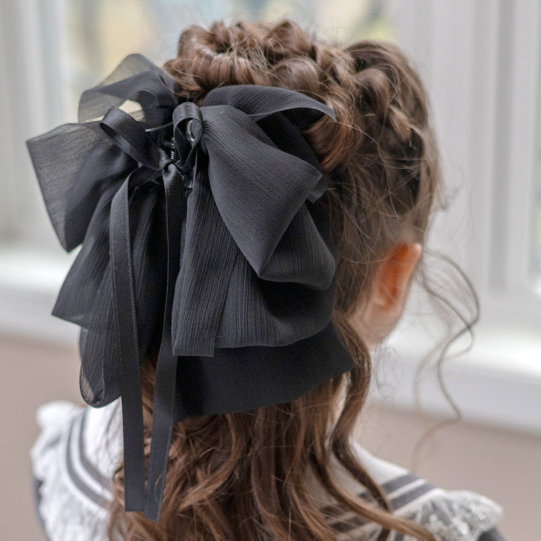 キャサリンコテージ Catherine Cottage ビッグシフォンリボンヘアクリップ （ブラック[BLK]） ブラック[BLK]