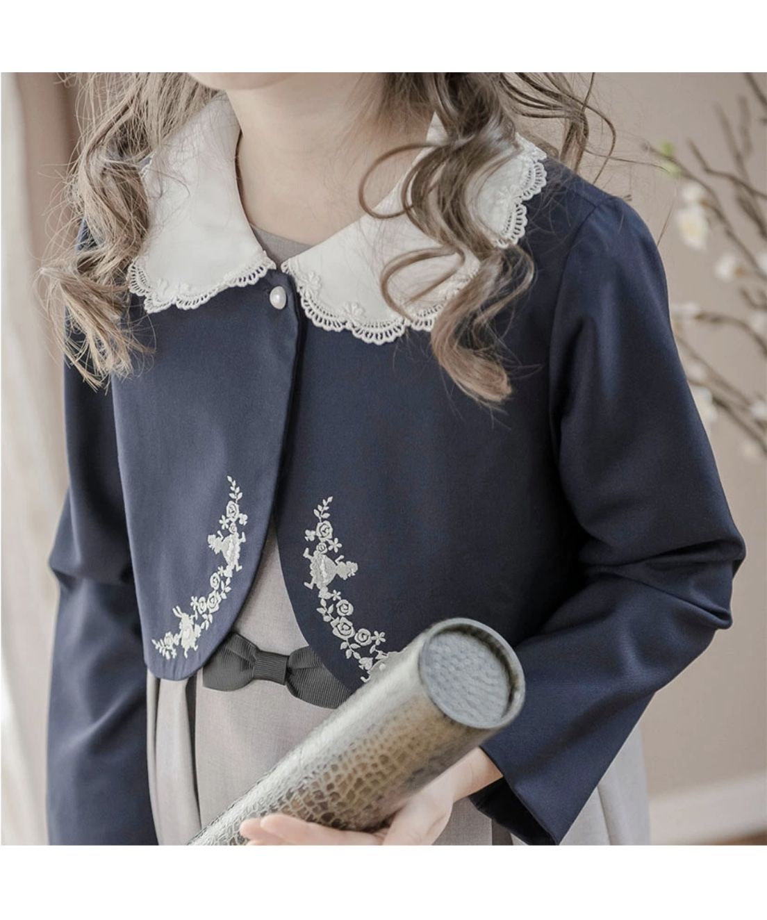 キャサリンコテージ Catherine Cottage スカラップレース襟オリジナル刺繍のボレロセットアップ