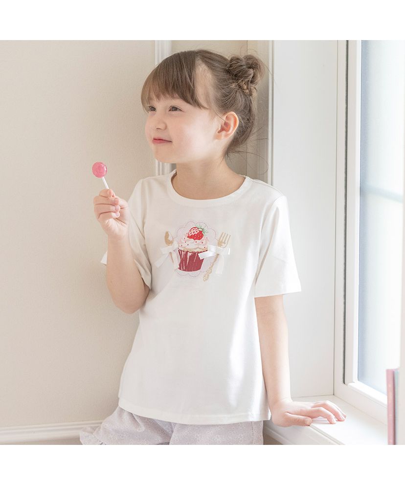 キャサリンコテージ Catherine Cottage デコレーションプリント半袖Tシャツ,カップケーキ[CJ]