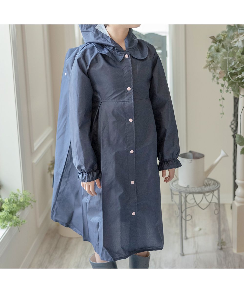 キャサリンコテージ Catherine Cottage ランドセル対応レインコート,ネイビー×小花柄紫[NVY3]