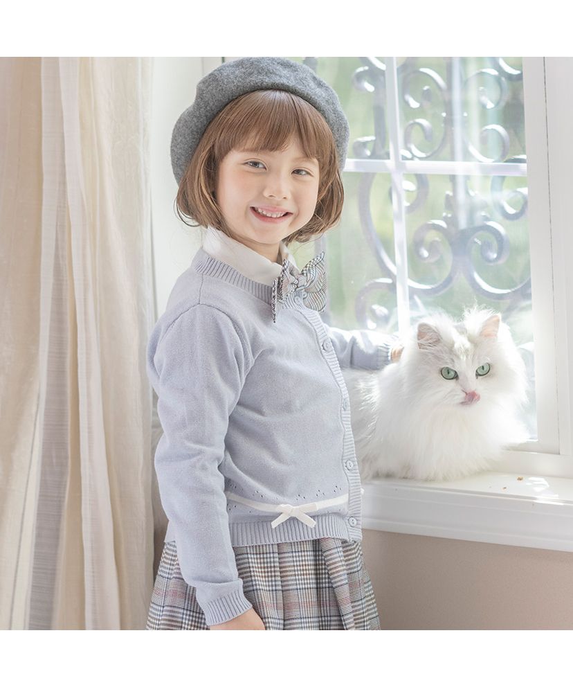キャサリンコテージ Catherine Cottage コットンニットカーディガン,ブルー[BLUY]