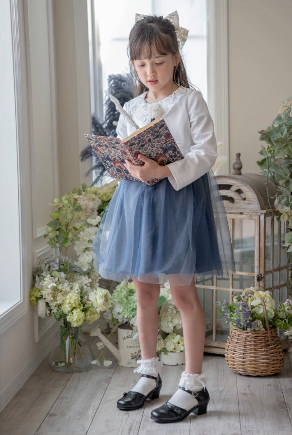 Catherine Cottage Lace Collar Tulle Skirt Dress Suit Set