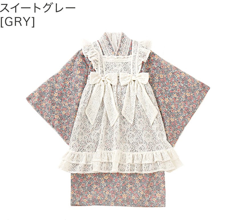 キャサリンコテージ Catherine Cottage レースエプロン着物ワンピース （ダリアベージュ[OWT]） ダリアベージュ[OWT]