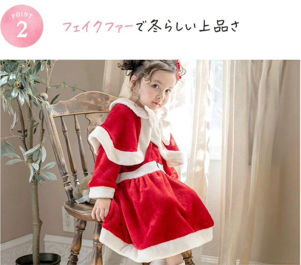 キャサリンコテージ Catherine Cottage ケープ付きキッズサンタワンピース （レッド[RED]） レッド[RED]