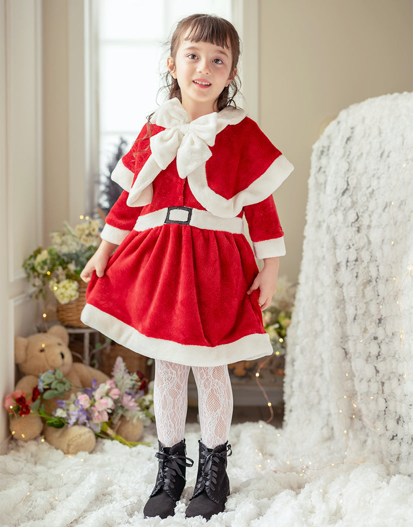 キャサリンコテージ Catherine Cottage ケープ付きキッズサンタワンピース （レッド[RED]） レッド[RED]