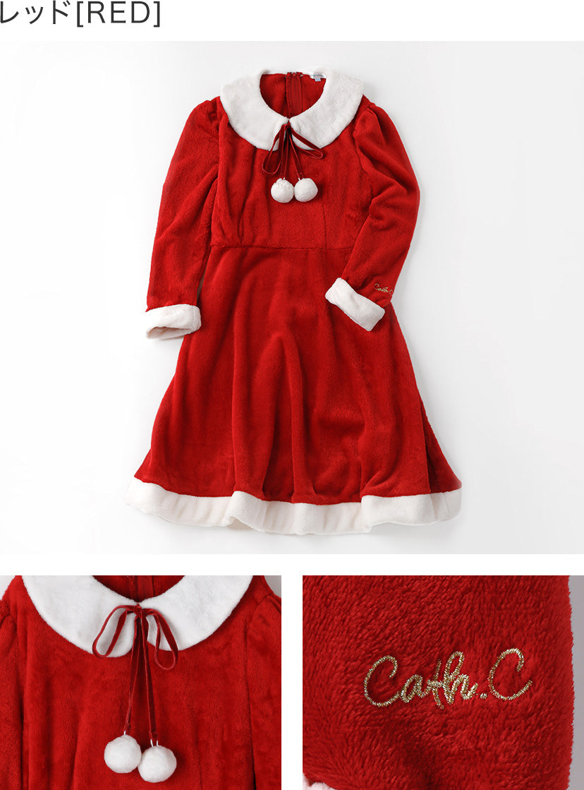 キャサリンコテージ Catherine Cottage ぽんぽん付きサンタワンピース （レッド[RED]） レッド[RED]