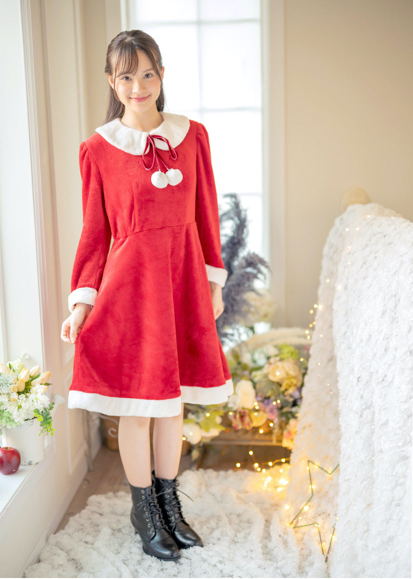 キャサリンコテージ Catherine Cottage ぽんぽん付きサンタワンピース （レッド[RED]） レッド[RED]